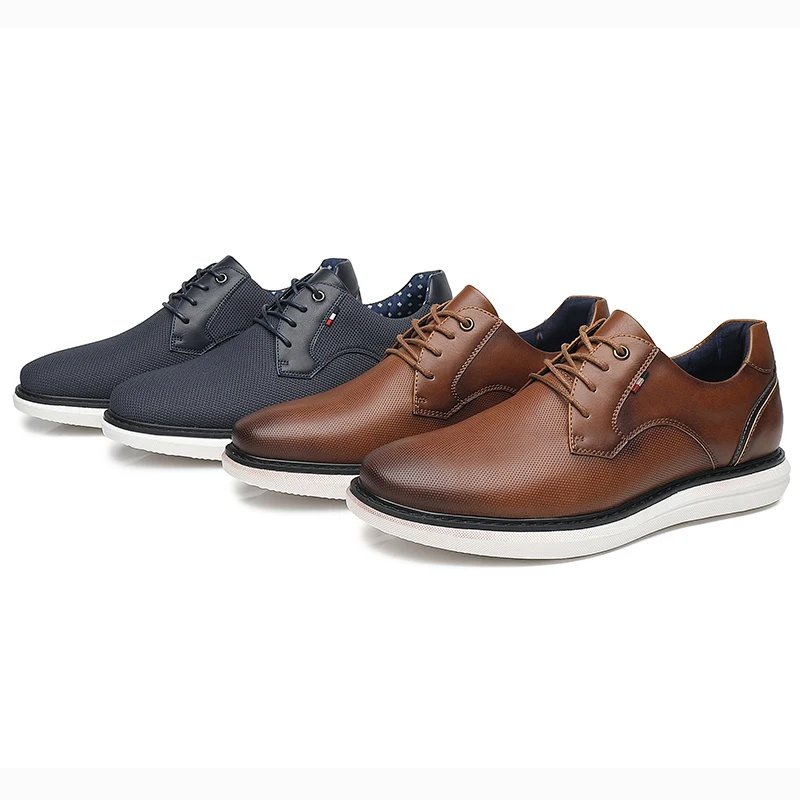 2024 Spring/Summer New Men Shoes Comfy Luxury Brand Men Casual Shoes Lace Up Business Style Dress Shoes BHKH Men Shoes