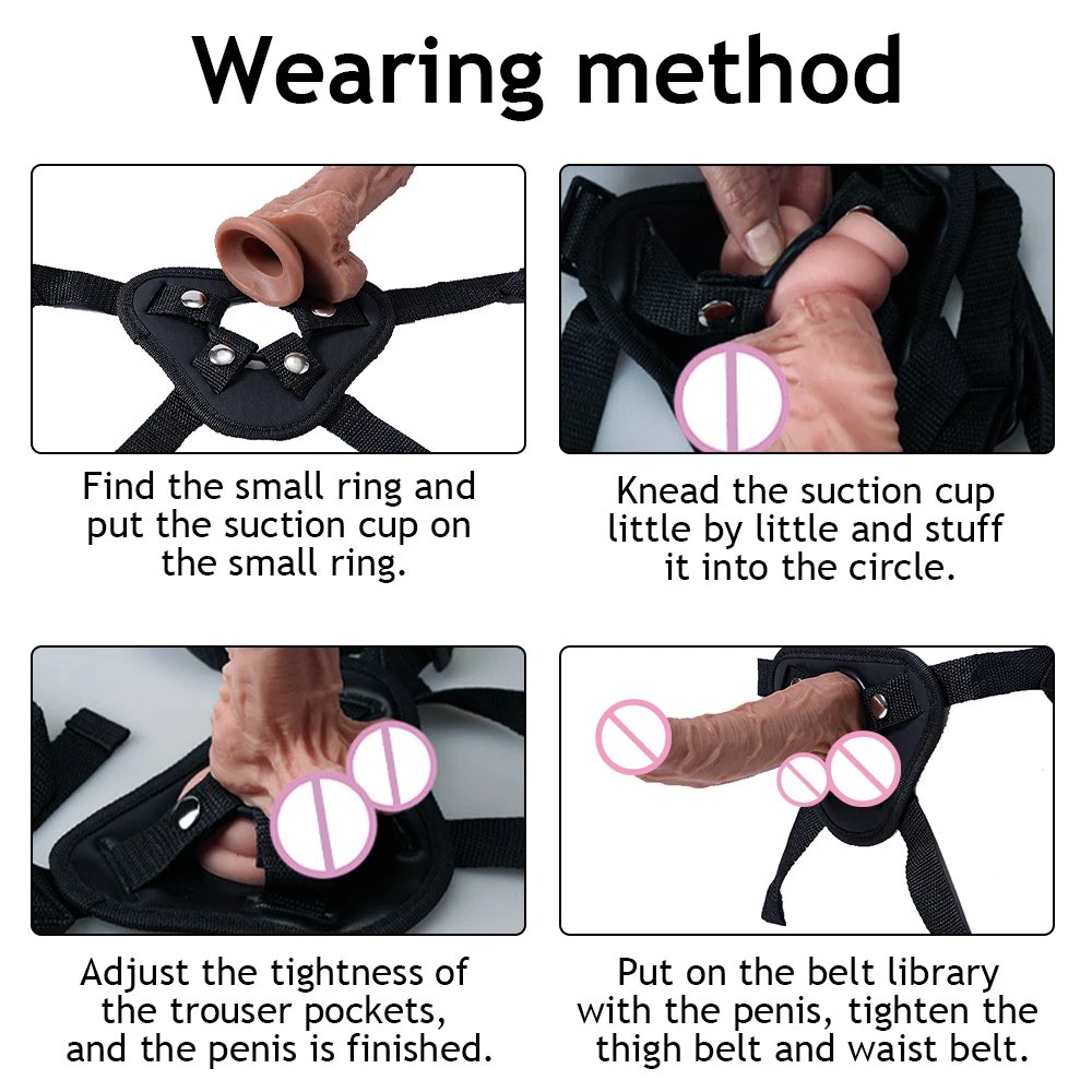 Strap on Dildo Wearable Sex Harness Silicone Dildo Realistic Penis Female Masturbation Adult Sex Toys for Women Couples Lesbian