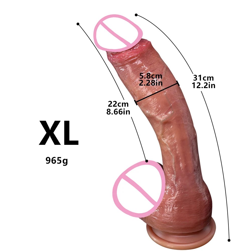 Oversized Soft Realistic Thick Dildo Gay Sex Toy for Women Suction Cup Big Dick Anal Plug Vaginal Masturbators Silicone Penis