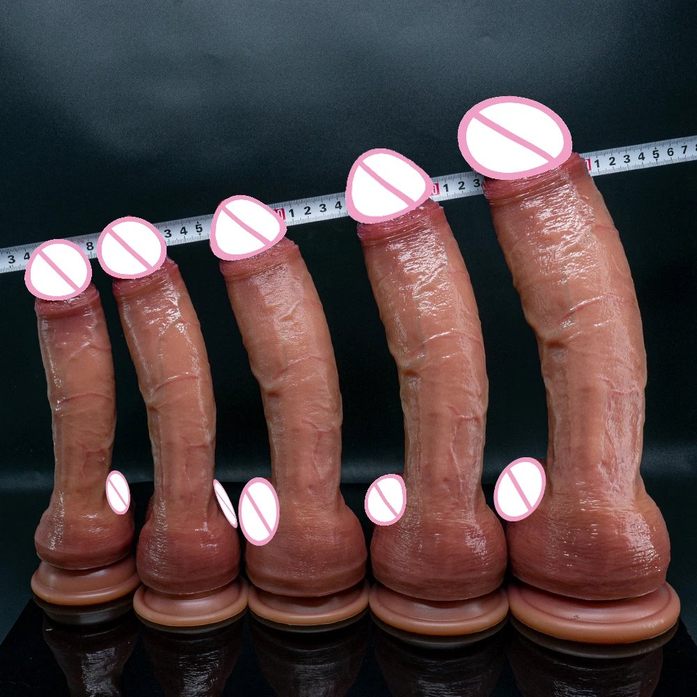 Oversized Soft Realistic Thick Dildo Gay Sex Toy for Women Suction Cup Big Dick Anal Plug Vaginal Masturbators Silicone Penis