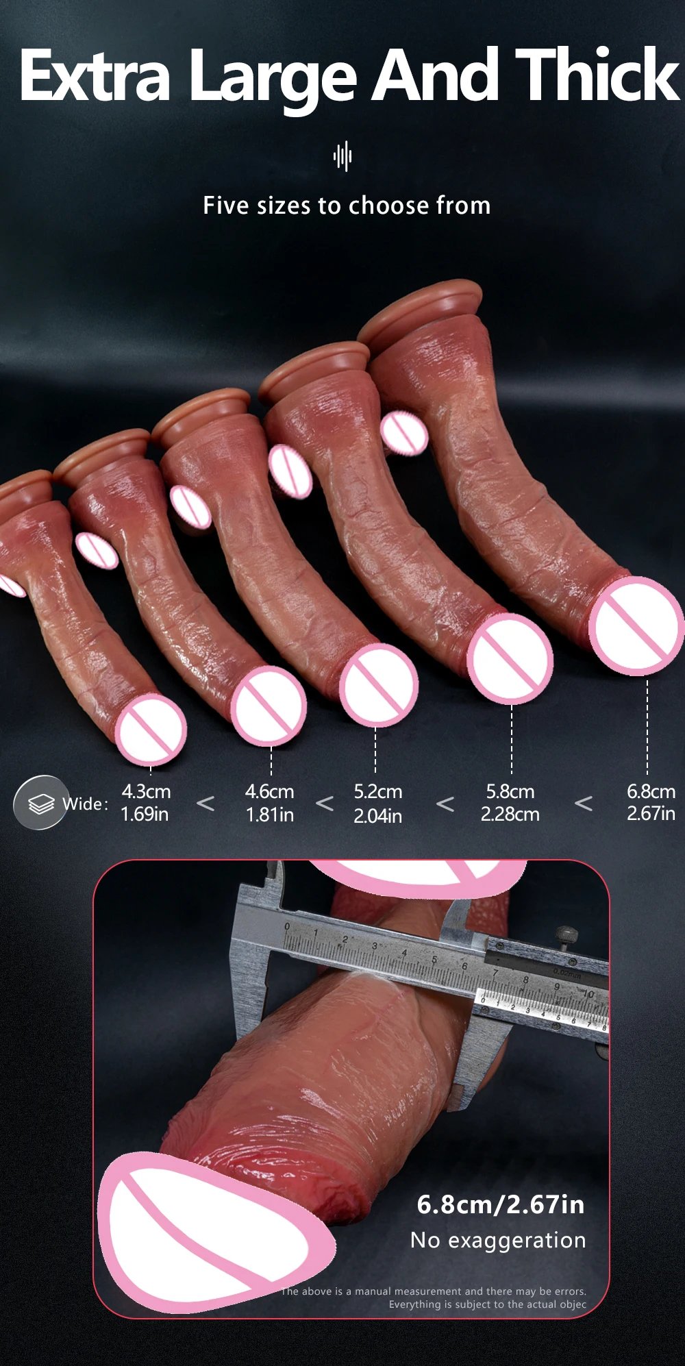 Oversized Soft Realistic Thick Dildo Gay Sex Toy for Women Suction Cup Big Dick Anal Plug Vaginal Masturbators Silicone Penis