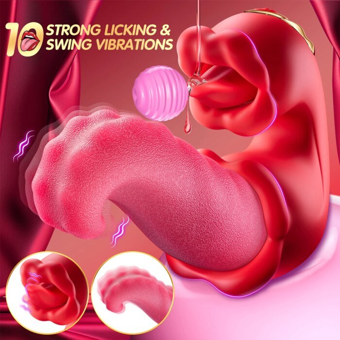 Thrusting Tongue Vibrator for Women Rose Sex Toys Licking Clitoral Sucking Clit Stimulator Pleasure Tools for Female Couples - Image 1