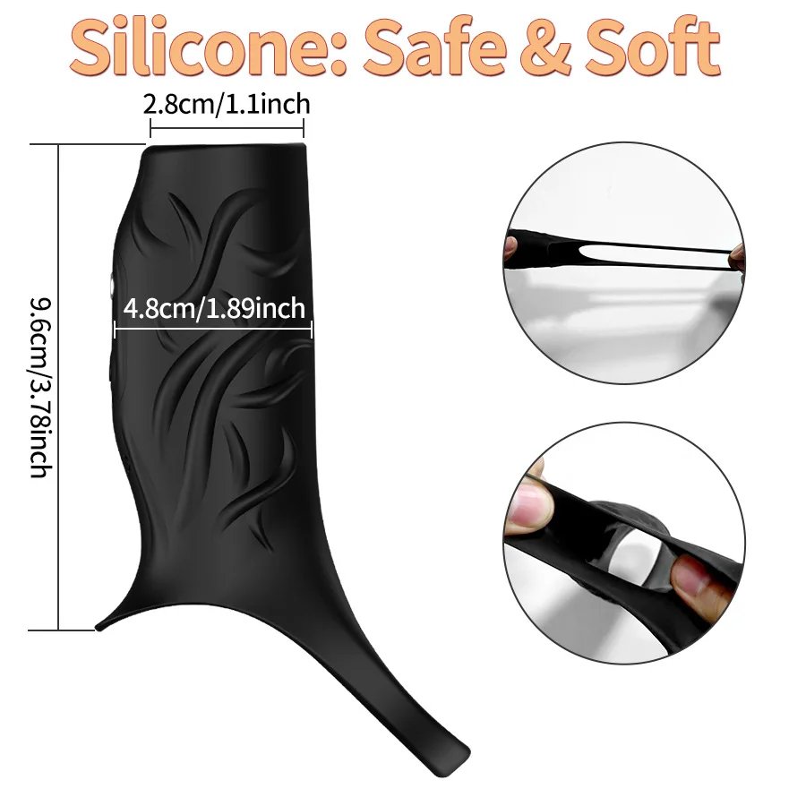 Vibrating Penis Sleeve for man Sex Toys dick Thickening Ejaculation Delay Cock Ring Vibrator for Couples Penis cover Adult toys