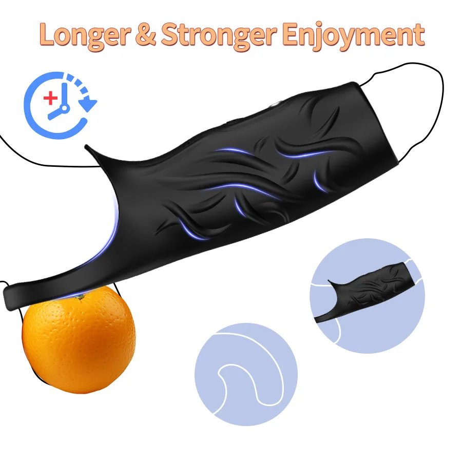 Vibrating Penis Sleeve for man Sex Toys dick Thickening Ejaculation Delay Cock Ring Vibrator for Couples Penis cover Adult toys
