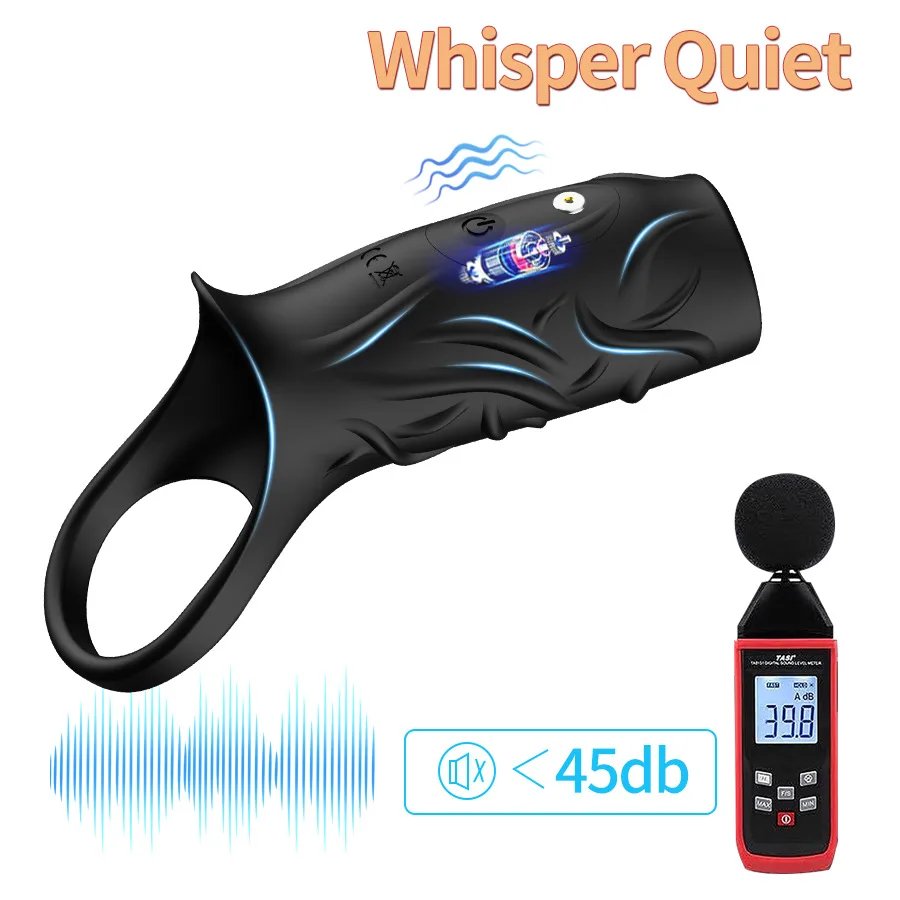 Vibrating Penis Sleeve for man Sex Toys dick Thickening Ejaculation Delay Cock Ring Vibrator for Couples Penis cover Adult toys
