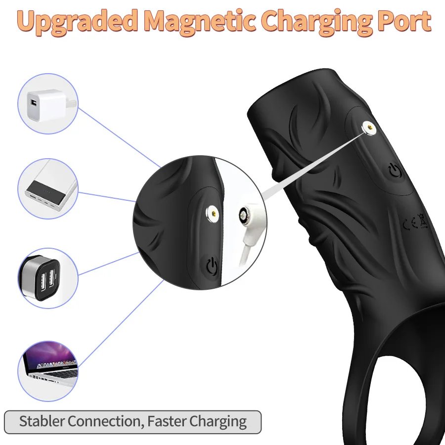 Vibrating Penis Sleeve for man Sex Toys dick Thickening Ejaculation Delay Cock Ring Vibrator for Couples Penis cover Adult toys