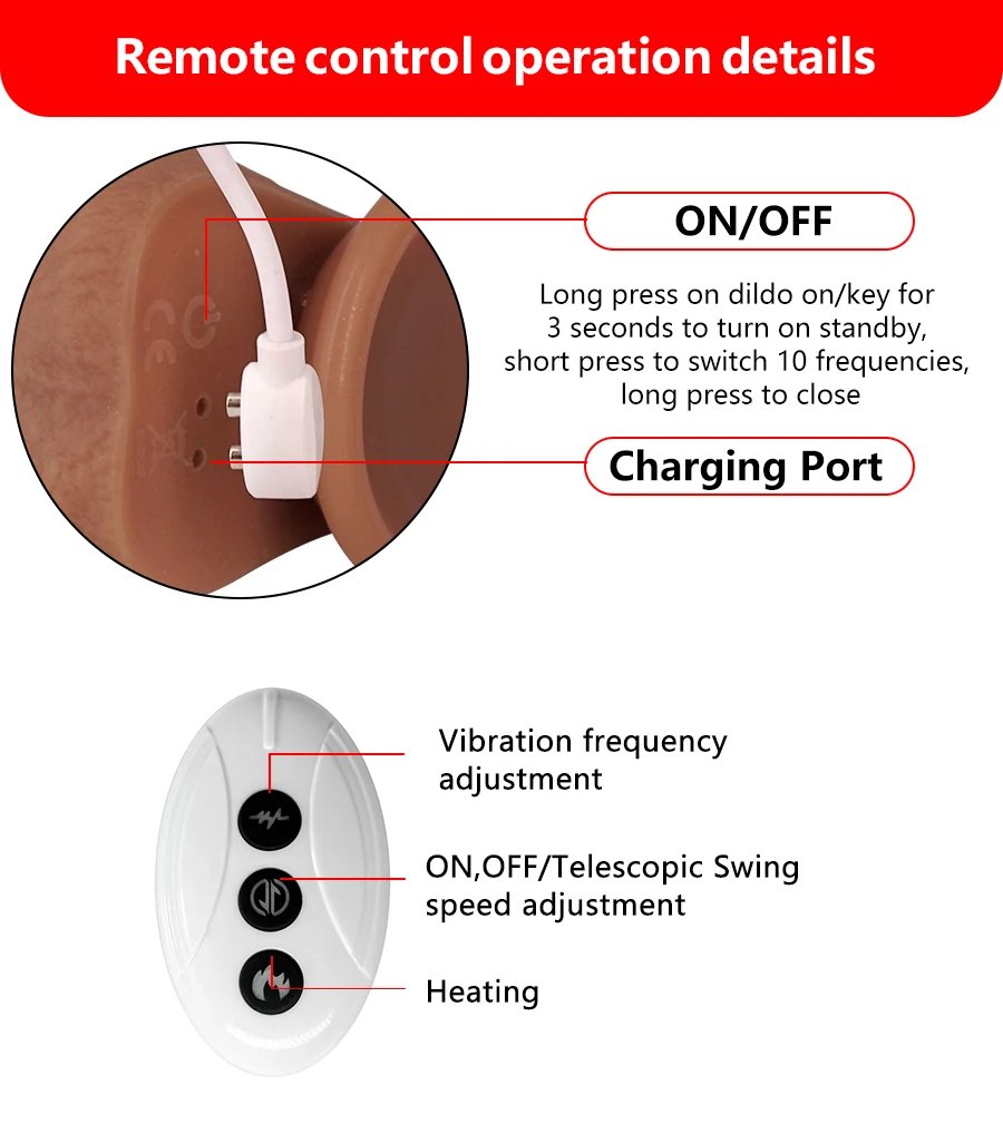 Big Telescopic Realistic Vibrating Dildo Vibrator Heating Thrusting Dildo Sex Toy G-spot Anal Stimulation Vibrating for Women