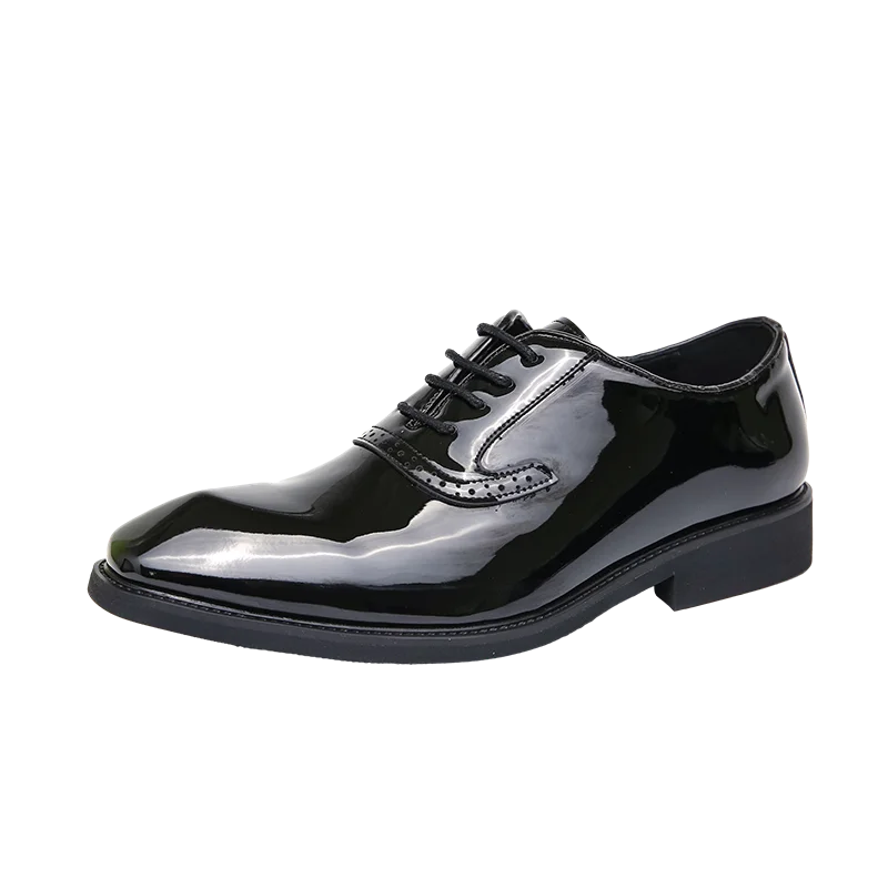British Style Point-toe Men's Business Leather Shoes Fashion Lace-up Shoes Formal Dress Shoes Men Office Gentleman Shoes Green