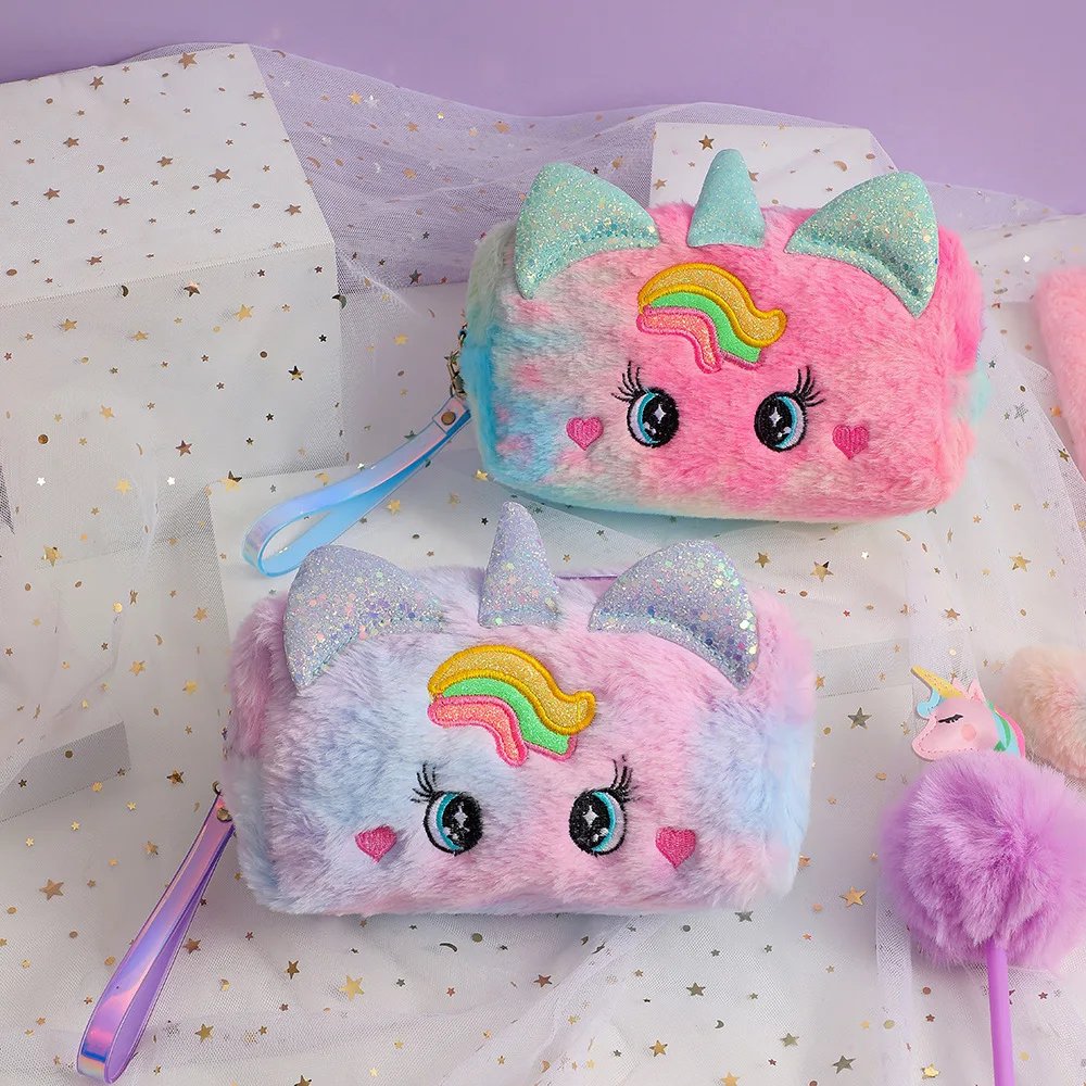 Cute Plush Unicorn Pencil Bag Aesthetic Pencil Cases Girl Kawaii Stationery Bag Children Large Capacity Pen Case School Supplies Cute Plush Unicorn Pencil Bag Aesthetic Pencil Cases Girl Kawaii Stationery Bag Children Large Capacity Pen Case School Supplies