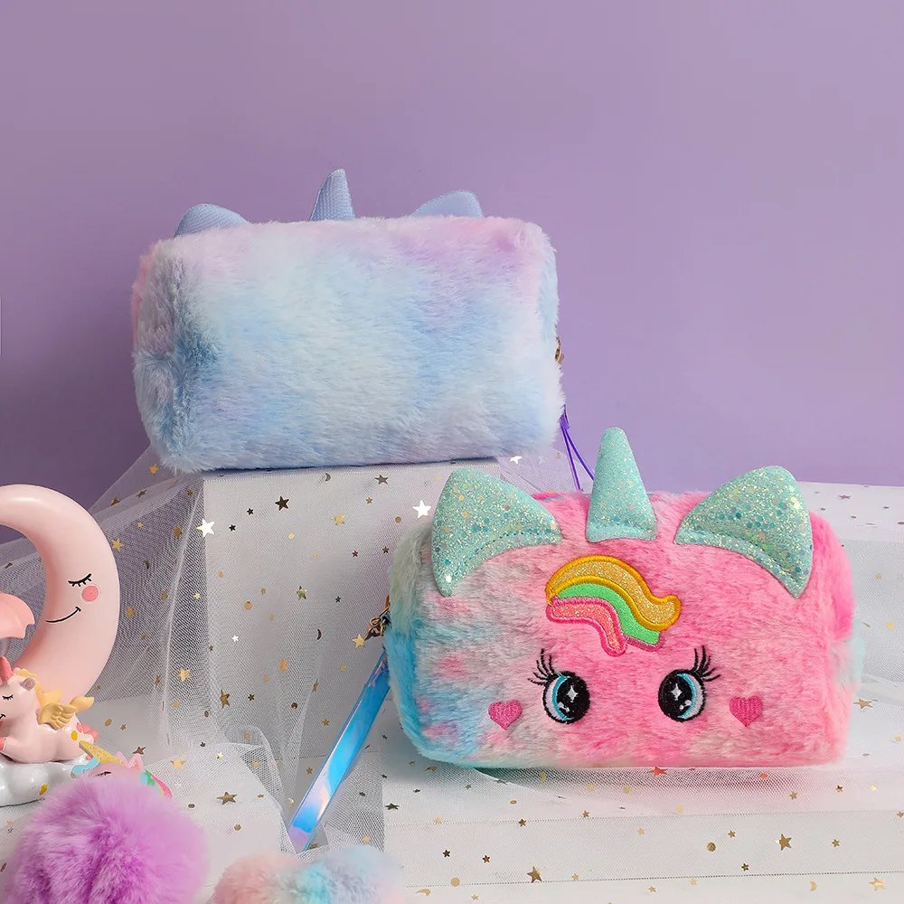 Cute Plush Unicorn Pencil Bag Aesthetic Pencil Cases Girl Kawaii Stationery Bag Children Large Capacity Pen Case School Supplies Cute Plush Unicorn Pencil Bag Aesthetic Pencil Cases Girl Kawaii Stationery Bag Children Large Capacity Pen Case School Supplies