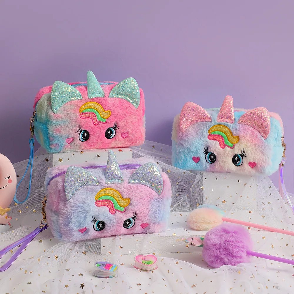 Cute Plush Unicorn Pencil Bag Aesthetic Pencil Cases Girl Kawaii Stationery Bag Children Large Capacity Pen Case School Supplies Cute Plush Unicorn Pencil Bag Aesthetic Pencil Cases Girl Kawaii Stationery Bag Children Large Capacity Pen Case School Supplies