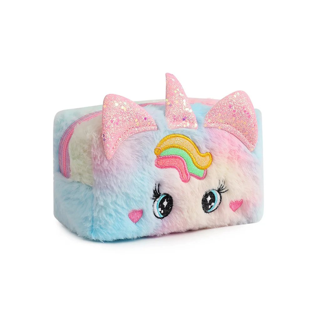 Cute Plush Unicorn Pencil Bag Aesthetic Pencil Cases Girl Kawaii Stationery Bag Children Large Capacity Pen Case School Supplies Cute Plush Unicorn Pencil Bag Aesthetic Pencil Cases Girl Kawaii Stationery Bag Children Large Capacity Pen Case School Supplies