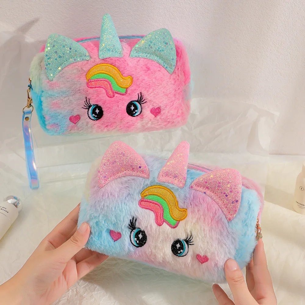 Cute Plush Unicorn Pencil Bag Aesthetic Pencil Cases Girl Kawaii Stationery Bag Children Large Capacity Pen Case School Supplies Cute Plush Unicorn Pencil Bag Aesthetic Pencil Cases Girl Kawaii Stationery Bag Children Large Capacity Pen Case School Supplies