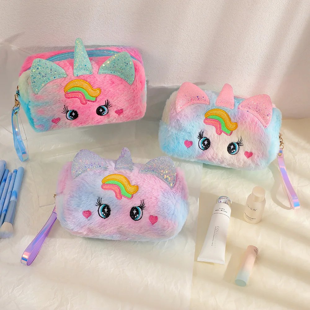 Cute Plush Unicorn Pencil Bag Aesthetic Pencil Cases Girl Kawaii Stationery Bag Children Large Capacity Pen Case School Supplies Cute Plush Unicorn Pencil Bag Aesthetic Pencil Cases Girl Kawaii Stationery Bag Children Large Capacity Pen Case School Supplies