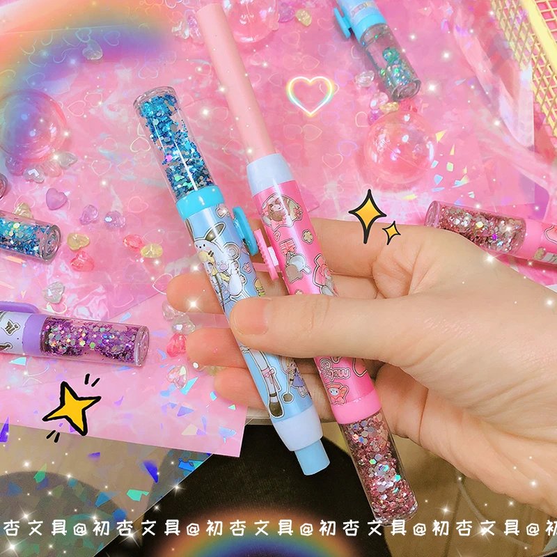 Kawaii Push-pull Design Quicksand Rubber Erasers Student Correction Tool Kids School Office Supplies Gift Creative Stationery