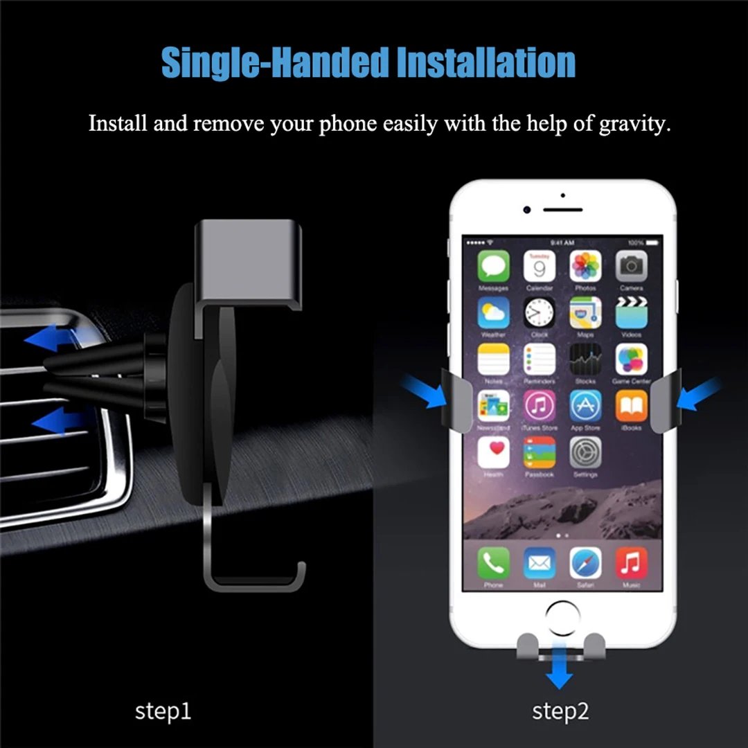 Gravity Car Holder Auto Air Vent Mount Clip for IPhone 15 Xiaomi Samsung Bracket Cell Holder No Magnetic GPS Mobile Phone Stand Gravity Car Holder Auto Air Vent Mount Clip for IPhone 15 Xiaomi Samsung Bracket Cell Holder No Magnetic GPS Mobile Phone Stand