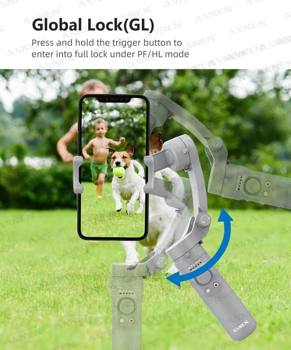 AXNEN 3-Axis Gimbal Handheld Self Stabilizer with Tripod, Selfie Stick Vlog CellPhone Video Recorder for Phone Smartphone Mobile AXNEN 3-Axis Gimbal Handheld Self Stabilizer with Tripod, Selfie Stick Vlog CellPhone Video Recorder for Phone Smartphone Mobile