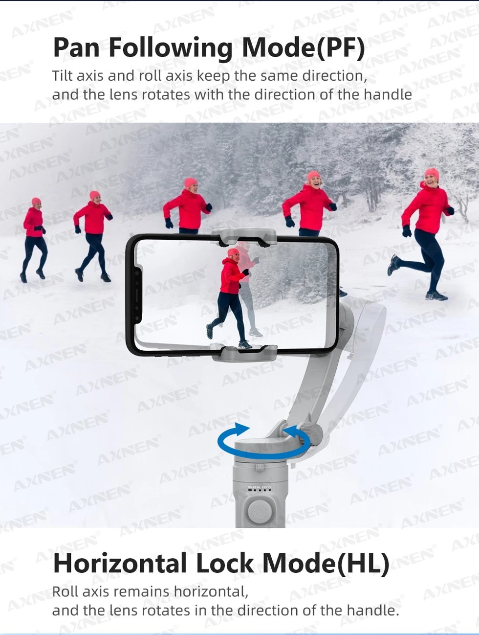 AXNEN 3-Axis Gimbal Handheld Self Stabilizer with Tripod, Selfie Stick Vlog CellPhone Video Recorder for Phone Smartphone Mobile AXNEN 3-Axis Gimbal Handheld Self Stabilizer with Tripod, Selfie Stick Vlog CellPhone Video Recorder for Phone Smartphone Mobile
