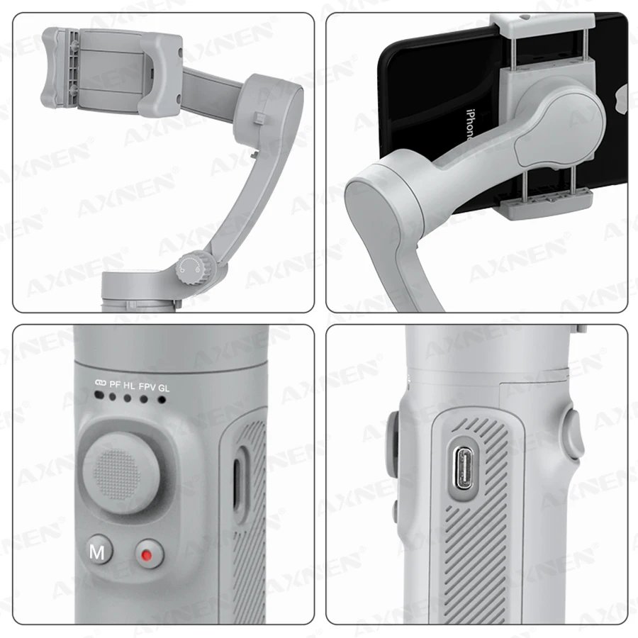 AXNEN 3-Axis Gimbal Handheld Self Stabilizer with Tripod, Selfie Stick Vlog CellPhone Video Recorder for Phone Smartphone Mobile AXNEN 3-Axis Gimbal Handheld Self Stabilizer with Tripod, Selfie Stick Vlog CellPhone Video Recorder for Phone Smartphone Mobile