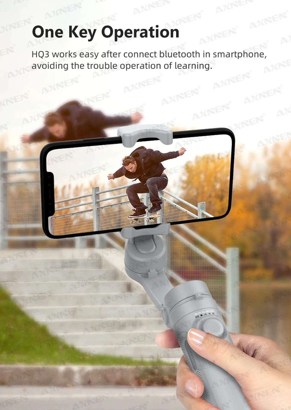 AXNEN 3-Axis Gimbal Handheld Self Stabilizer with Tripod, Selfie Stick Vlog CellPhone Video Recorder for Phone Smartphone Mobile AXNEN 3-Axis Gimbal Handheld Self Stabilizer with Tripod, Selfie Stick Vlog CellPhone Video Recorder for Phone Smartphone Mobile