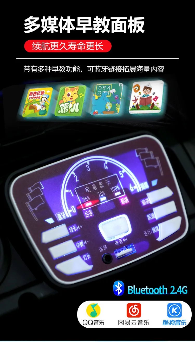 12V Kids Electric 4 Wheel Drive Off-Road Toy Rechargable Battery Car Sit By Child With Remote Control And LED Light