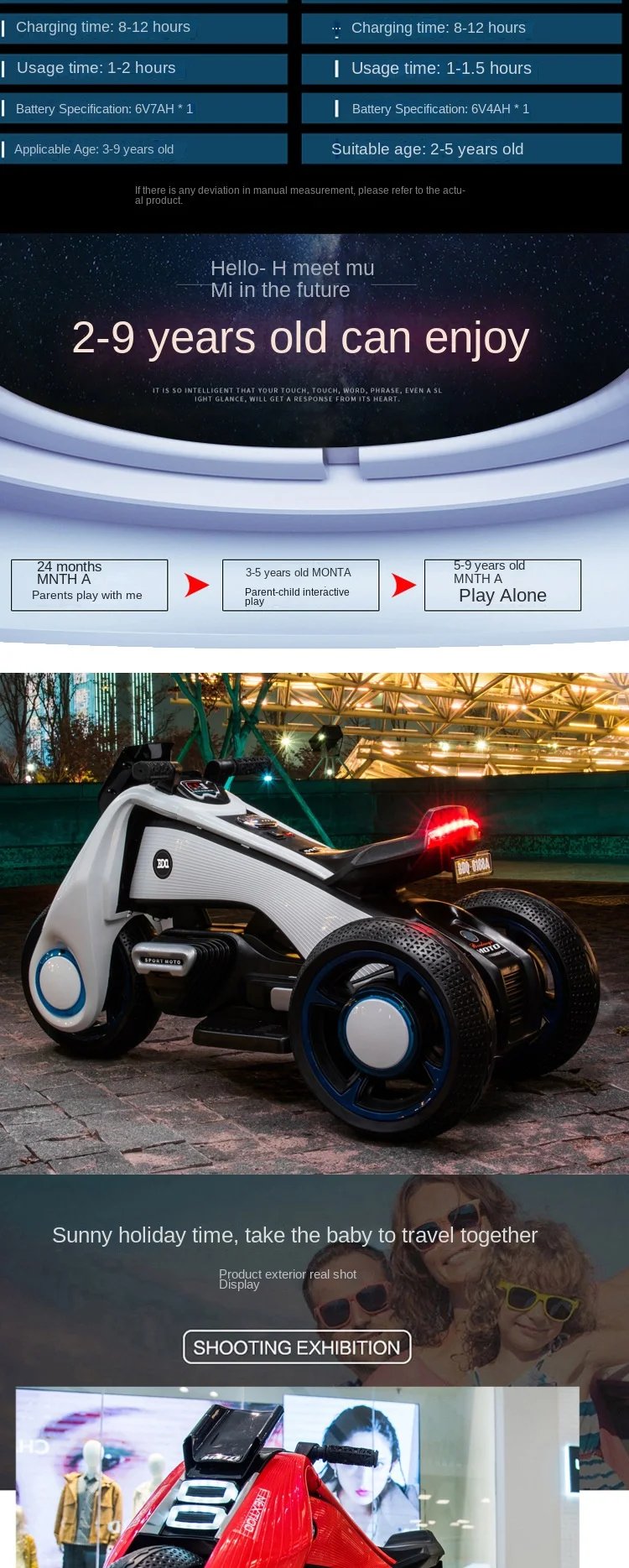 Doki Children's Electric Motorcycles For Boys And Girls Can Sit On Children's Toy Cars Tricycle Hurricane New 2023 Drop Shopping