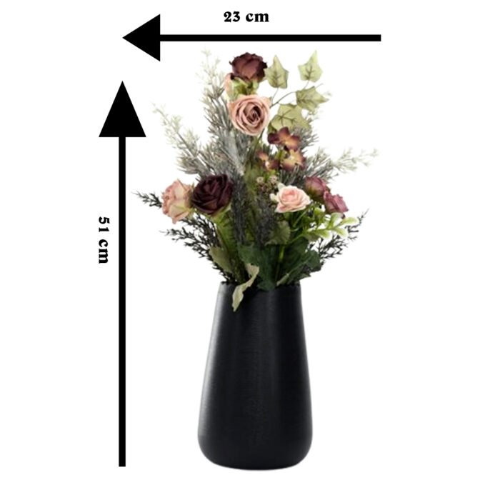 Queen's Bud Silk Roses Vase Real Touch Fake Roses Silk Flower Arrangements Fake Flower Bouquet for Home Office Parties Gift Wedding Decoration - Image 2
