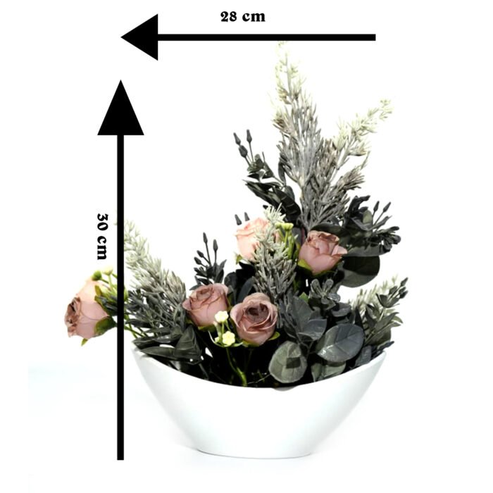Petals of Paradise  Silk Roses Vase Real Touch, Fake Roses, Silk Flower Arrangements for Home ,Office Parties, Gift Wedding Decoration - Image 2