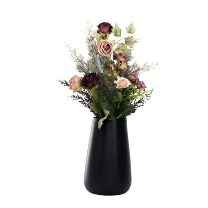Queen's Bud Silk Roses Vase Real Touch Fake Roses Silk Flower Arrangements Fake Flower Bouquet for Home Office Parties Gift Wedding Decoration - Image 1