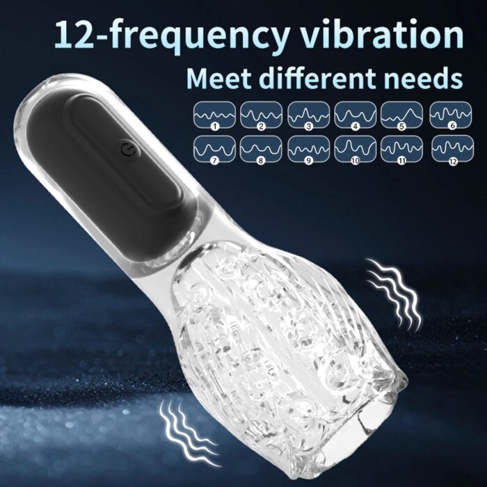 Male Masturbator Cup Vibrators Sex Toys for Men Soft Pussy Transparent Vagina Cup Oral Tornado Masturbate Adult supplies Vacuum - Image 3