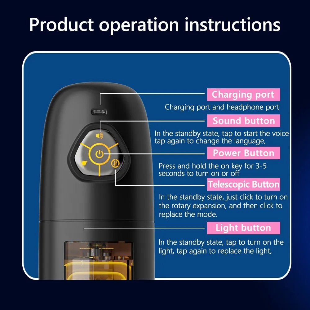 Telescopic Sucking Heated Masturbator Cup Vagina Masturbation Blowjob Adults Sex Toys for Men Male Piston Automatic Mastubator