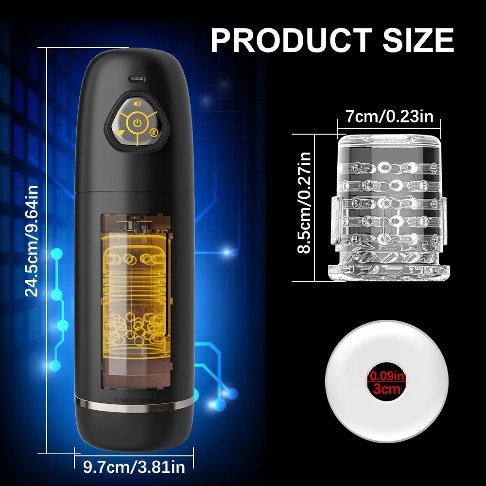 Telescopic Sucking Heated Masturbator Cup Vagina Masturbation Blowjob Adults Sex Toys for Men Male Piston Automatic Mastubator