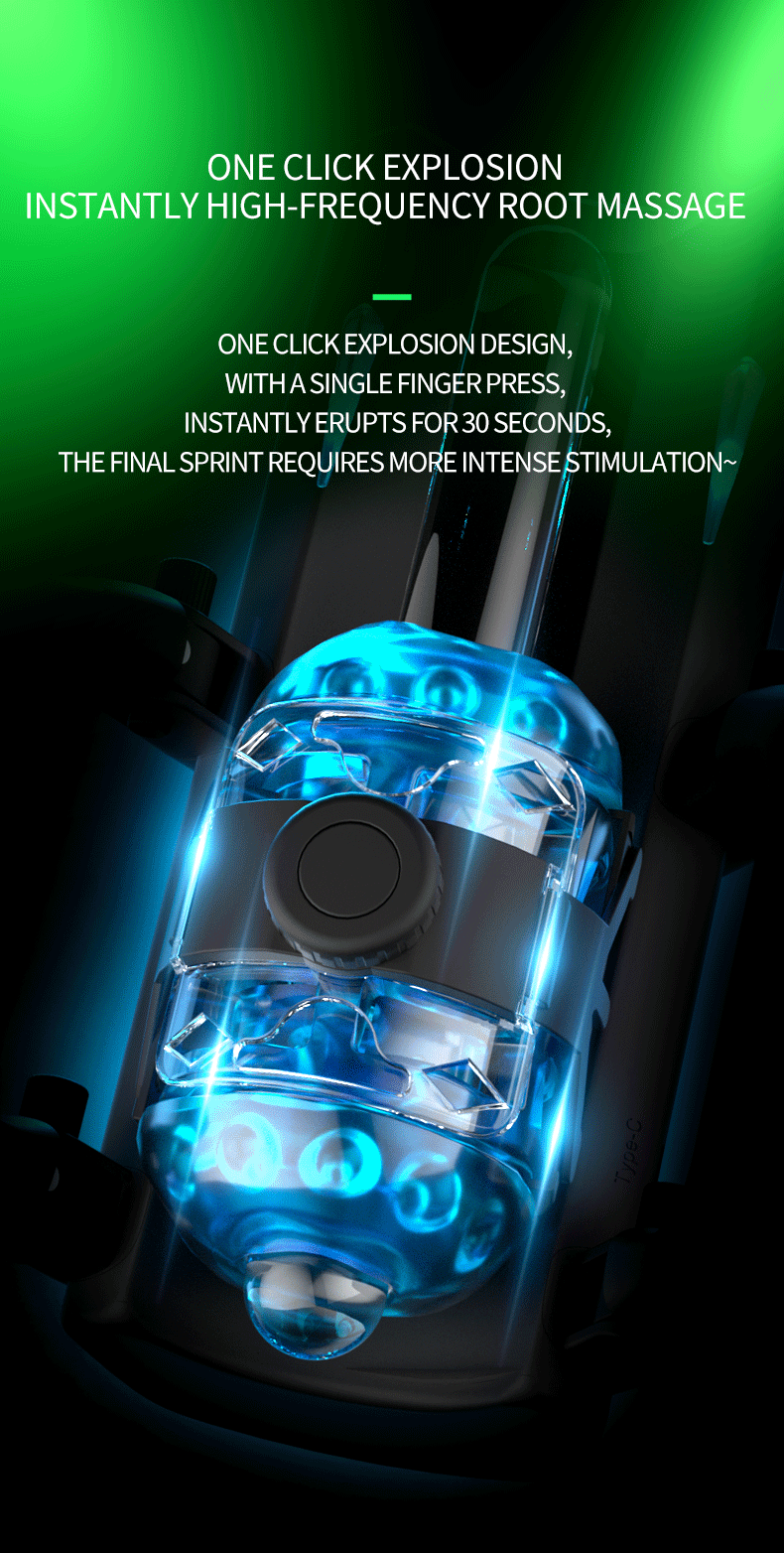 THRUSTING-King 12cm 6-Segment Fixed-point Telescopic Male Masturbator One-Key Burst Masturbation Cup Trainer Sex Toys for Men