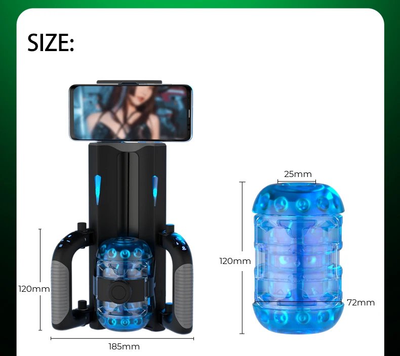 THRUSTING-King 12cm 6-Segment Fixed-point Telescopic Male Masturbator One-Key Burst Masturbation Cup Trainer Sex Toys for Men