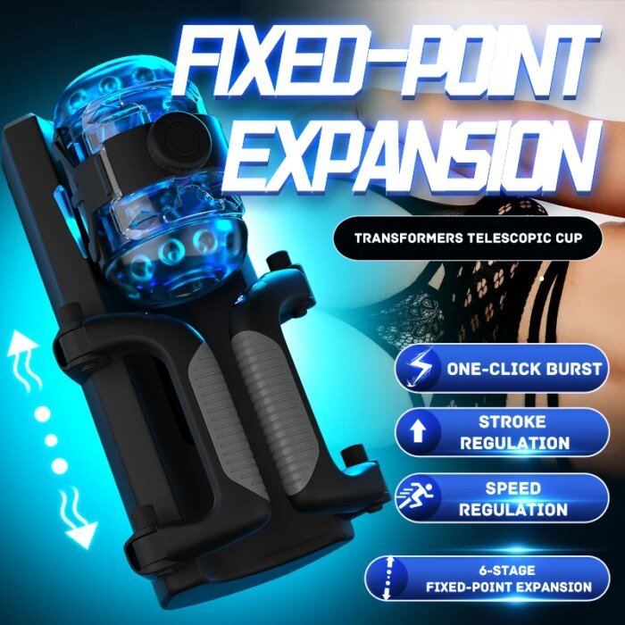 THRUSTING-King 12cm 6-Segment Fixed-point Telescopic Male Masturbator One-Key Burst Masturbation Cup Trainer Sex Toys for Men - Image 3