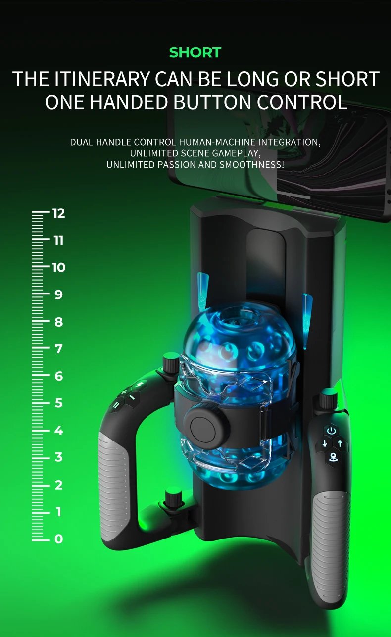 THRUSTING-King 12cm 6-Segment Fixed-point Telescopic Male Masturbator One-Key Burst Masturbation Cup Trainer Sex Toys for Men