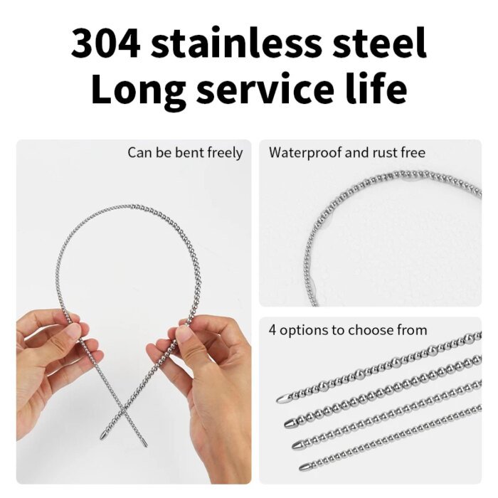 Long Stainless Steel Urethral Sounds Dilators Multi Beads Penis Plug Horse Eye Stick Dilator Masturbation Rod Adult Sex Toys - Image 5