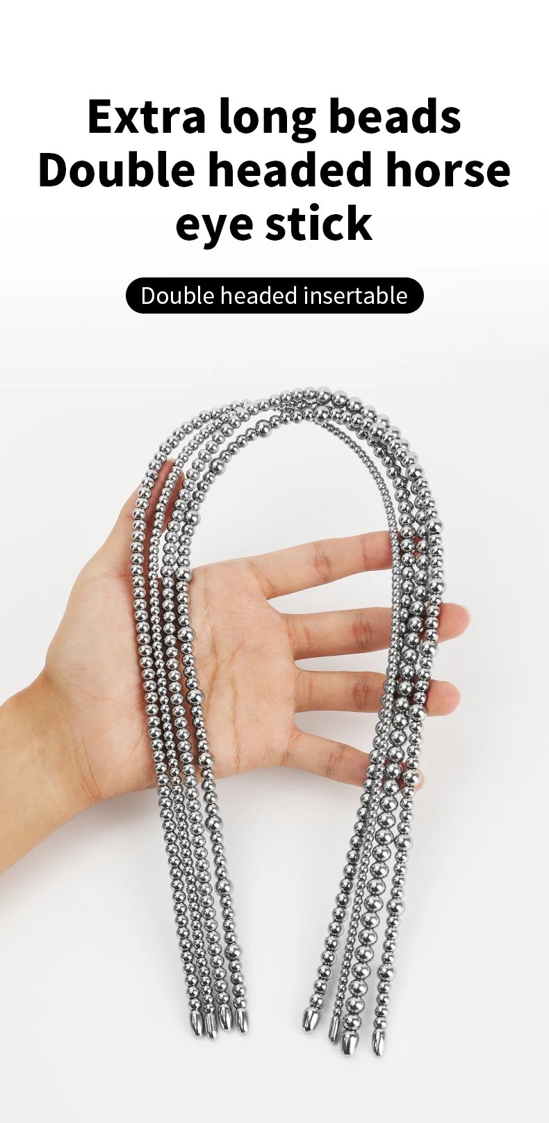 Long Stainless Steel Urethral Sounds Dilators Multi Beads Penis Plug Horse Eye Stick Dilator Masturbation Rod Adult Sex Toys