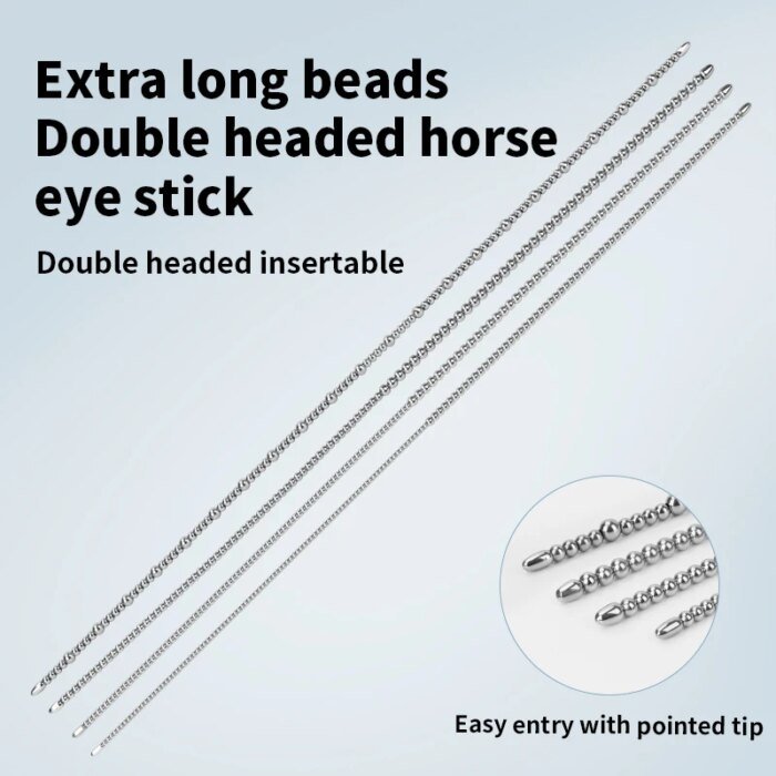 Long Stainless Steel Urethral Sounds Dilators Multi Beads Penis Plug Horse Eye Stick Dilator Masturbation Rod Adult Sex Toys - Image 4