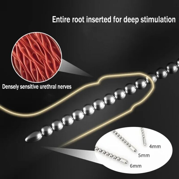 Super Long Stainless Steel Beaded Urethral Sound Dilators Penis Plug Insert Stimulation Horse Eye Stick Adult Sex Toys for Men - Image 4