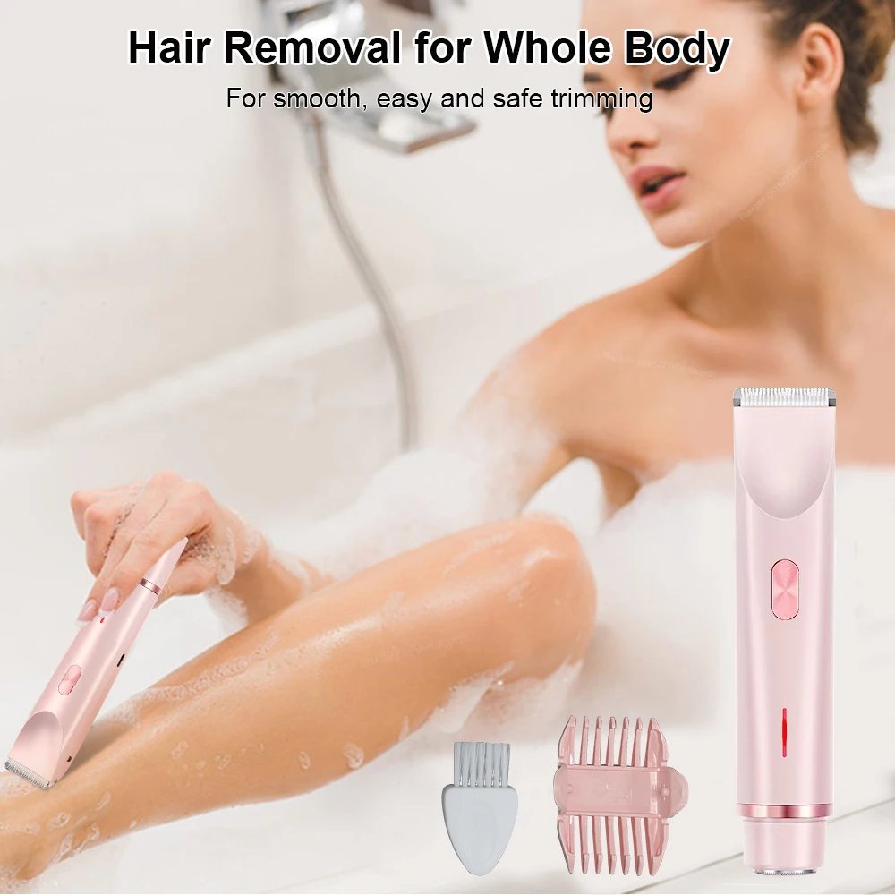 Electric Razor for Women Painless Hair Remover Leg Body Bikini Underarm Epilator Facial Mustache Trimmer Portable Lady Shaver