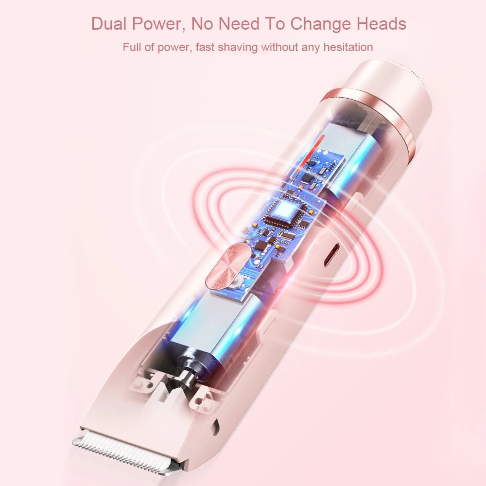 Electric Razor for Women Painless Hair Remover Leg Body Bikini Underarm Epilator Facial Mustache Trimmer Portable Lady Shaver