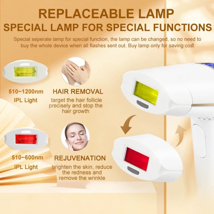 Updated Laser Epilator 21J 2in1 Replaceable Lamp Rejuvenation Permanent Painless IPL Hair Removal for Women Men Free Shipping - Image 3