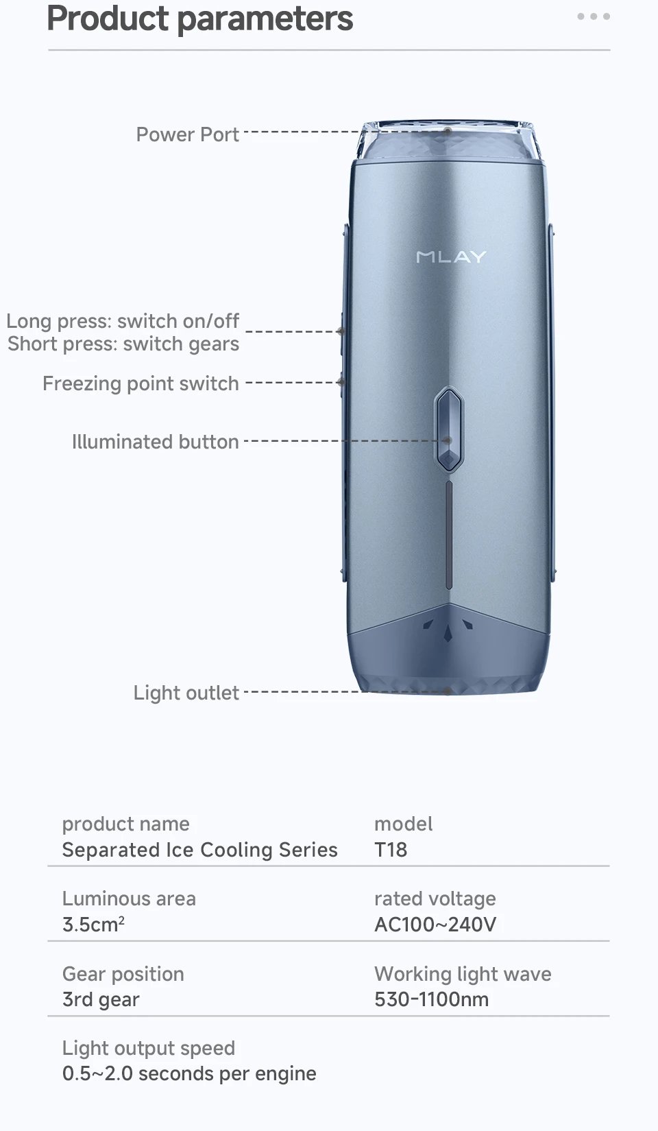 Mlay T18 ICE Cooling Hair Removal Device With Unlimited Shots Permanent IPL Laser Home Use Painless Epilator For Women Men