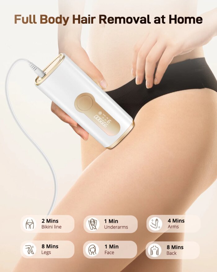 IPL Hair Remover Laser Epilator Devices ICE Cooling 999900 Flashes 3 IN 1 Permanent Painless Whole Body Treament For Women Men - Image 5