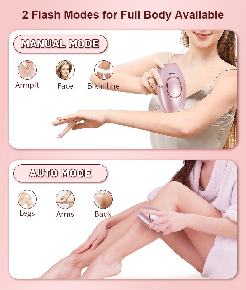 Swoson IPL Laser Hair Removal Device 999,999 Flashes Painless Depilator Home Use Permanent Laser Epilator for Women Body Bikini