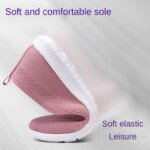 Hot Selling Knitted Flat Sole Single Shoes for Women In Spring and summer 2023 New Style Breathable Casual Shoes for Lazy Women - Image 3