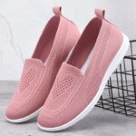 Hot Selling Knitted Flat Sole Single Shoes for Women In Spring and summer 2023 New Style Breathable Casual Shoes for Lazy Women - Image 2
