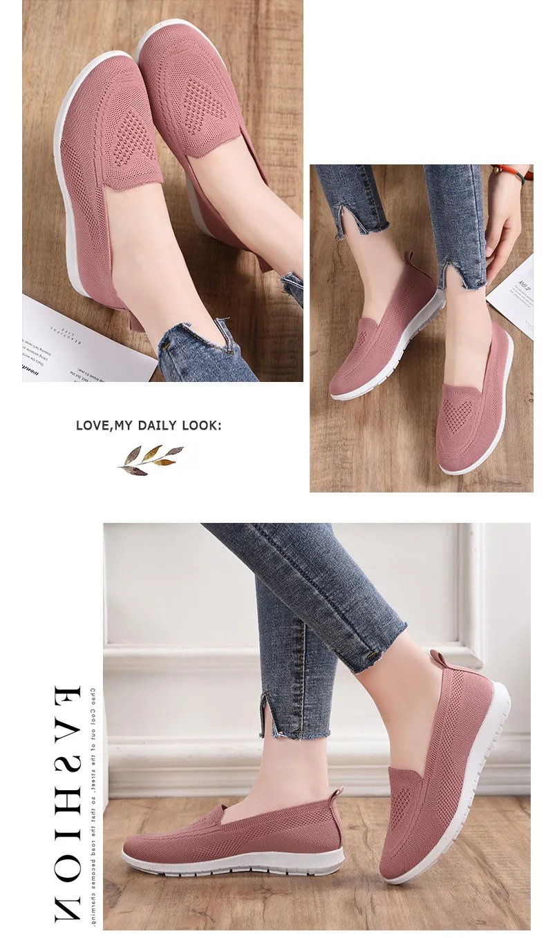 Hot Selling Knitted Flat Sole Single Shoes for Women In Spring and summer 2023 New Style Breathable Casual Shoes for Lazy Women Hot Selling Knitted Flat Sole Single Shoes for Women In Spring and summer 2023 New Style Breathable Casual Shoes for Lazy Women