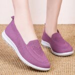 Hot Selling Knitted Flat Sole Single Shoes for Women In Spring and summer 2023 New Style Breathable Casual Shoes for Lazy Women